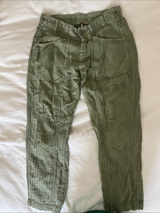 Free People Pants - Free people green linen pant